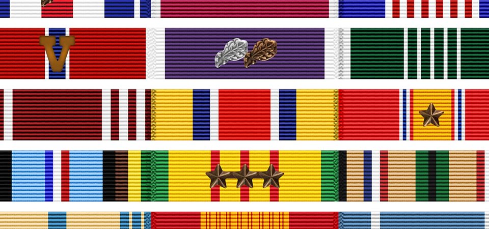 thumbnail image 2 of Vietnam War Era 3-Ribbon Bar Rack – US Military Army, Navy, Air Force, Marines, Coast Guard 2 of 5